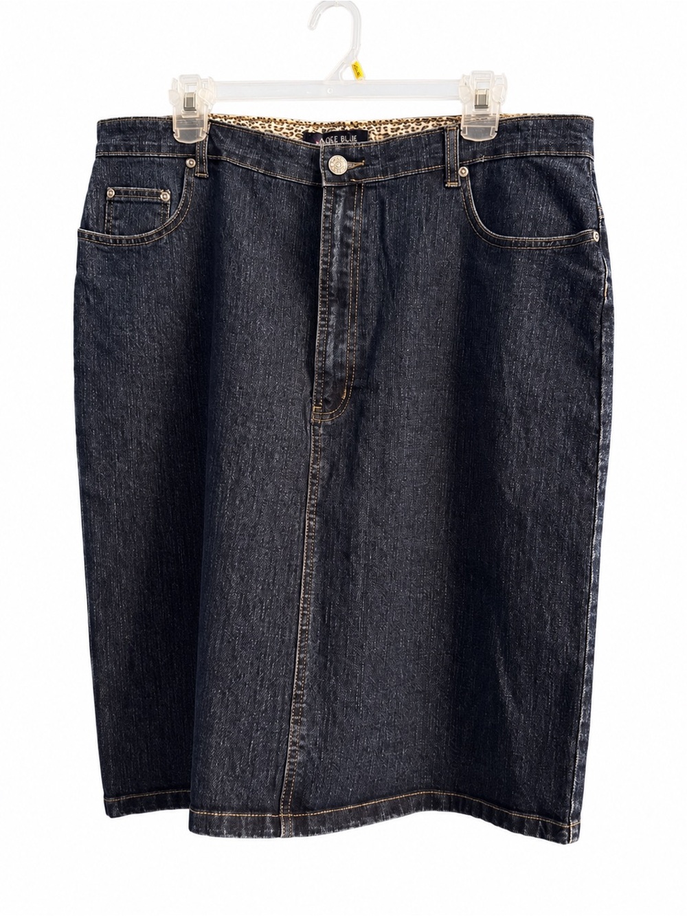 Jackie Blue Size 16 Dark Wash Stretch Denim Pencil Skirt Y2K - Picture 3 of 8